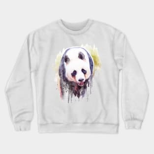 Watercolor Painting - Cute Panda Bear Crewneck Sweatshirt